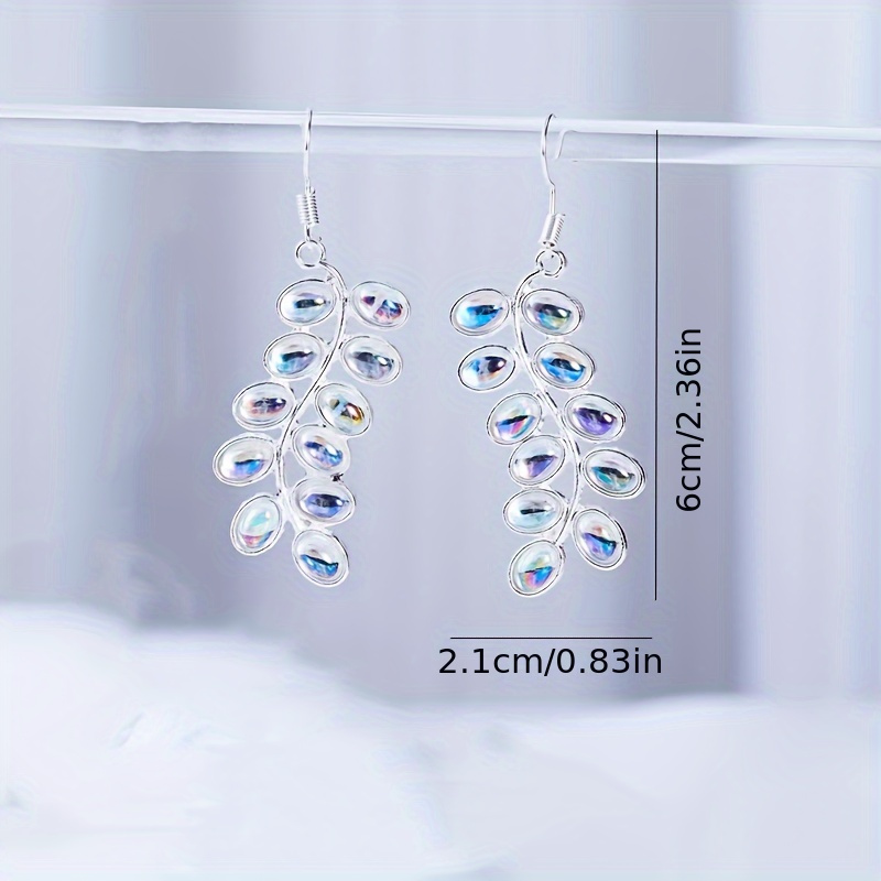 Bohemian Leaf Colorful Rhinestone Drop Earrings